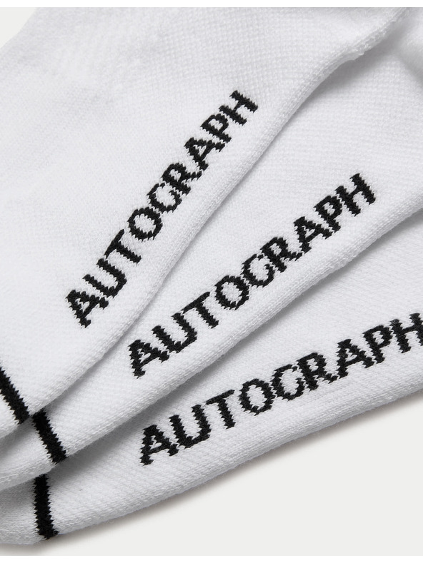 Marks & Spencer 3 darabos Supima® pamut sport zokni, Marks & Spencer fehér