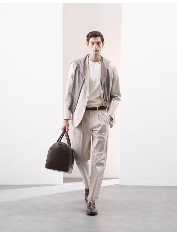 Marks & Spencer Prémium pamut póló, slim fit Marks & Spencer piszkosfehér