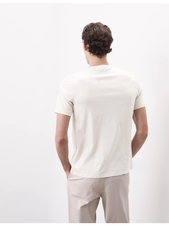 Marks & Spencer Prémium pamut póló, slim fit Marks & Spencer piszkosfehér