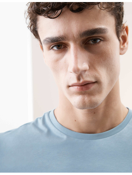 Marks & Spencer Prémium pamut póló, slim fit Marks & Spencer kék