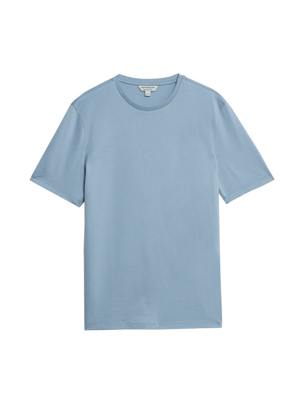 Marks & Spencer Prémium pamut póló, slim fit Marks & Spencer kék