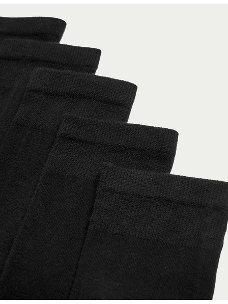 Marks & Spencer 5 pár rendkívül kényelmes bokazokni magas pamuttartalommal Marks & Spencer fekete