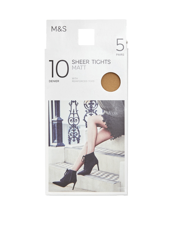 Marks & Spencer Női 10 DEN harisnyanadrág, 5 pár per csomag Marks & Spencer bézs színű