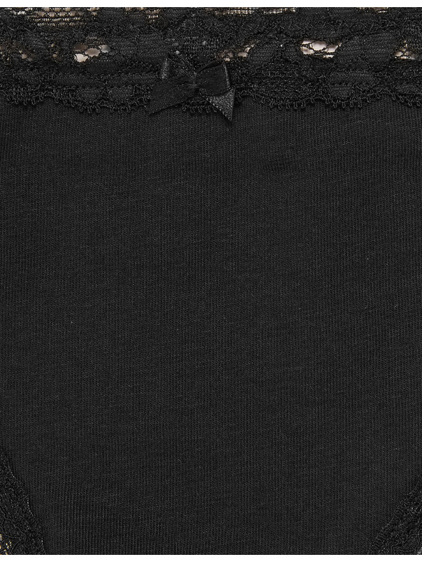 Marks & Spencer Csipkés pamut alsó, 3 db szett Marks & Spencer fekete