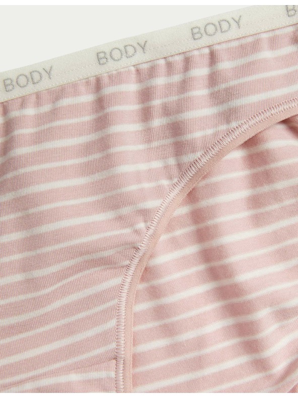 Marks & Spencer Magas pamuttartalmú bikini alsó, 4 db szett Marks & Spencer kék