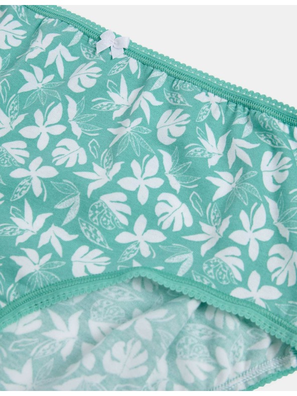 Marks & Spencer Magas derekú rövidnadrág fazonú alsó Lycra™ pamutból, 5 db Marks & Spencer zöld