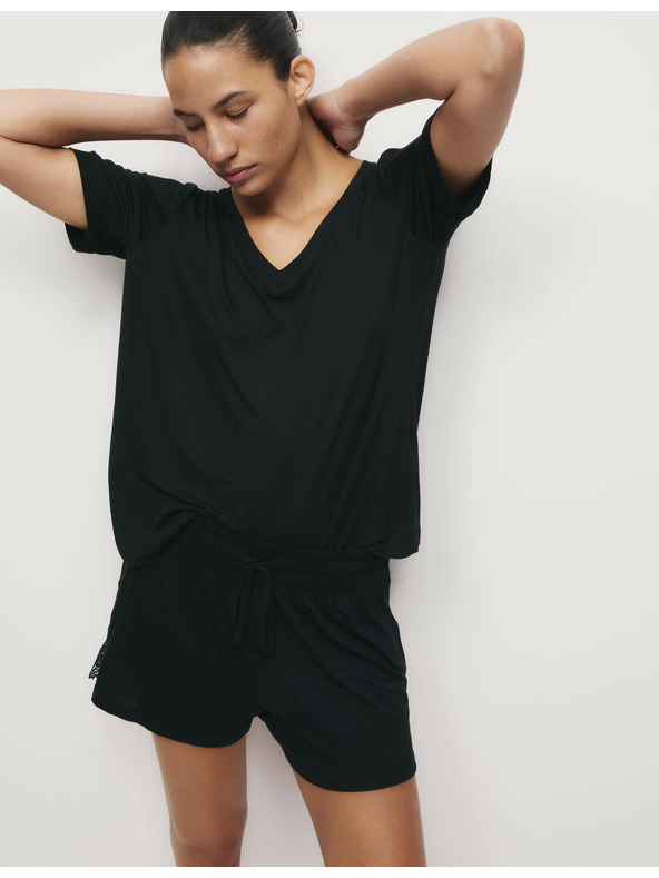 Marks & Spencer Marks & Spencer fekete, pizsama felső csipke részlettel