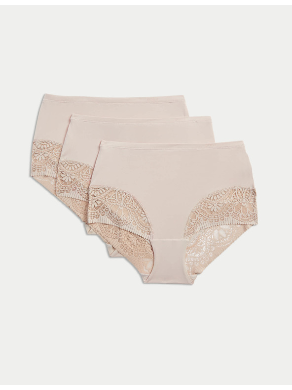 Marks & Spencer Body Soft™ derekú alsónadrág, 3 db-os csomag Marks & Spencer bézs
