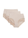 Marks & Spencer Body Soft™ derekú alsónadrág, 3 db-os csomag Marks & Spencer bézs