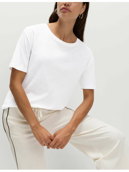 Marks & Spencer Marks & Spencer laza pamut és modál póló, fehér