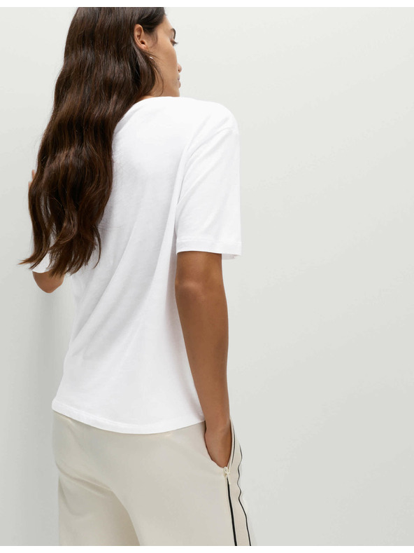 Marks & Spencer Marks & Spencer laza pamut és modál póló, fehér