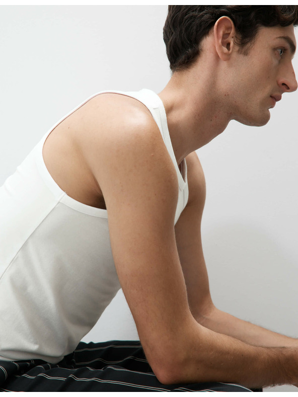 Marks & Spencer Ujjatlan pulóveres felső Supima® pamutból és modálból Marks & Spencer fehér