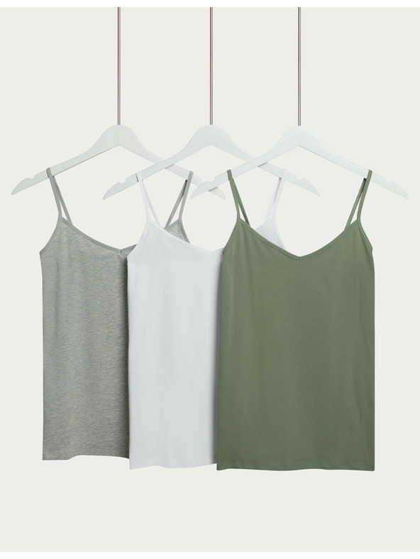 Marks & Spencer 3 db pántos trikó magas pamuttartalommal, Marks & Spencer zöld