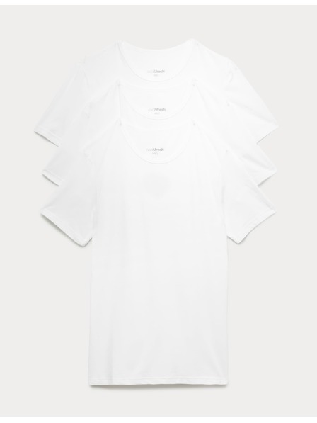 Marks & Spencer Három darabos férfi alap pólókészlet fehér színben, Marks & Spencer Cool & Fresh™ technológiával.