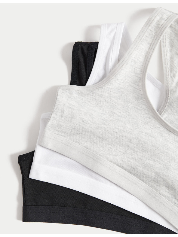 Marks & Spencer Magas pamutból készült rövidnadrág, 3 db (6-16 éves korig) Marks & Spencer szürke