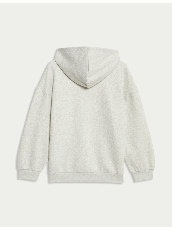 Marks & Spencer Kapucnis pulóver zipzárral és magas pamuttartalommal (6–16 év) Marks & Spencer szürke