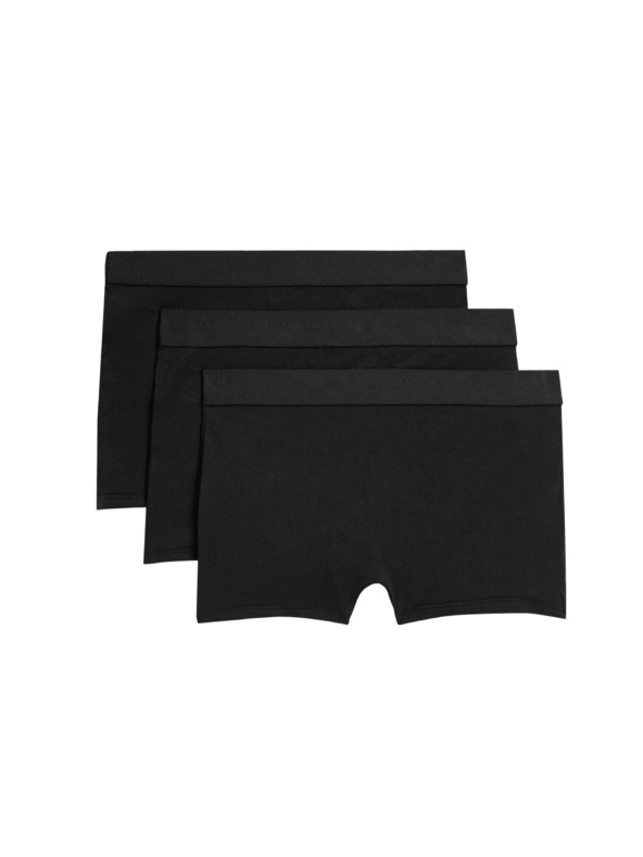 Marks & Spencer Magas pamutból készült boxeralsó, 3 db (6-16 éves korig) Marks & Spencer fekete