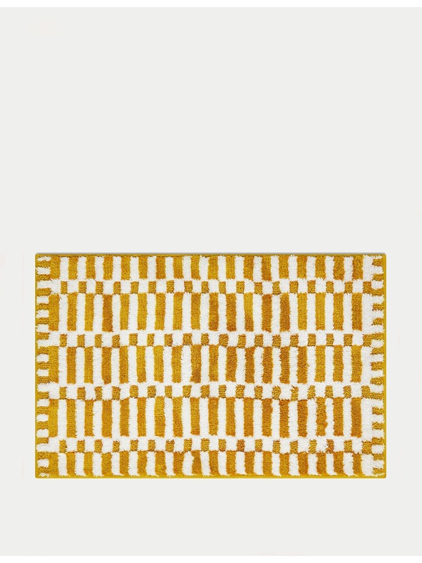Marks & Spencer Gyorsan száradó fürdőszőnyeg pamut keverékből geometriai mintával Marks & Spencer sárga