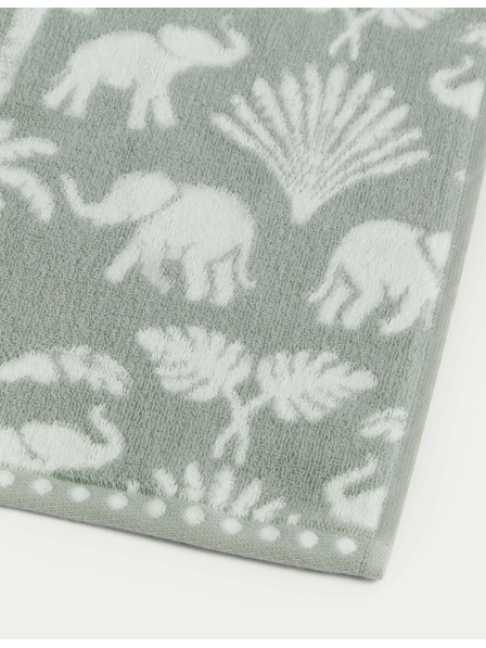Marks & Spencer Elefántos és pálmafás mintás törölköző 100% pamutból Marks & Spencer zöld