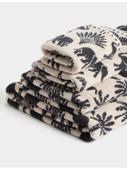 Marks & Spencer Elefántos és pálmafás mintás törölköző 100% pamutból Marks & Spencer szürke