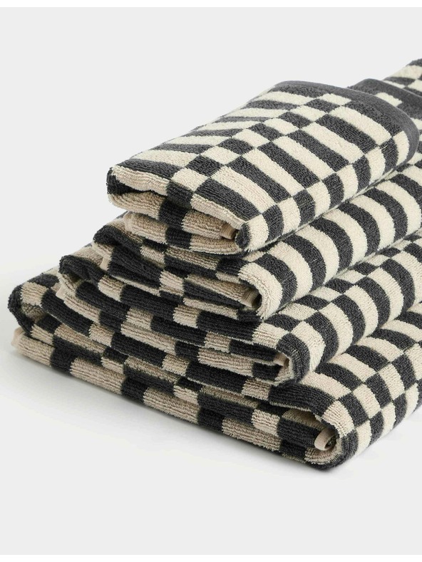 Marks & Spencer Geometriai mintás törölköző 100% pamutból Marks & Spencer szürke