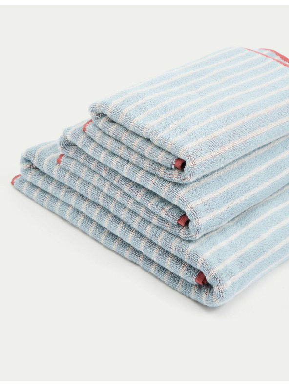 Marks & Spencer Csíkos törölköző 100% pamutból Marks & Spencer kék