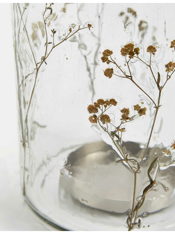 Marks & Spencer Marks & Spencer Hurricane mécses dombornyomott virág díszítéssel bézs