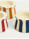 Marks & Spencer Marks & Spencer 3 darabos csíkos kerámia teamécses tartó többszínű