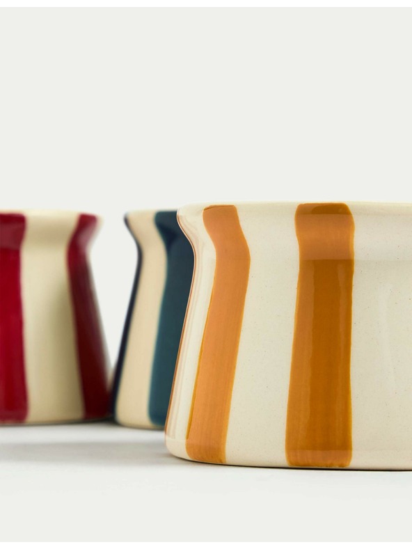 Marks & Spencer Marks & Spencer 3 darabos csíkos kerámia teamécses tartó többszínű