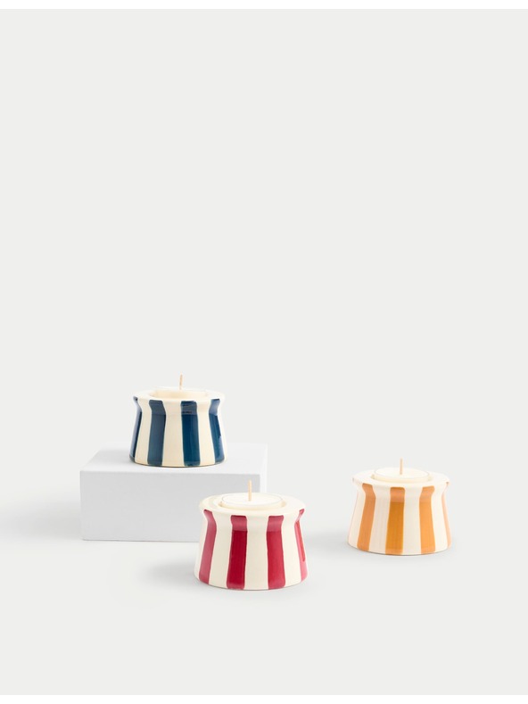 Marks & Spencer Marks & Spencer 3 darabos csíkos kerámia teamécses tartó többszínű