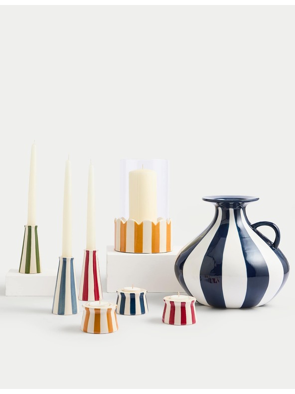 Marks & Spencer Marks & Spencer 3 darabos csíkos kerámia teamécses tartó többszínű