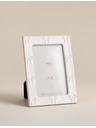 Marks & Spencer Marks & Spencer kerámia masnival díszített fényképkeret 4x6 hüvelyk fehér