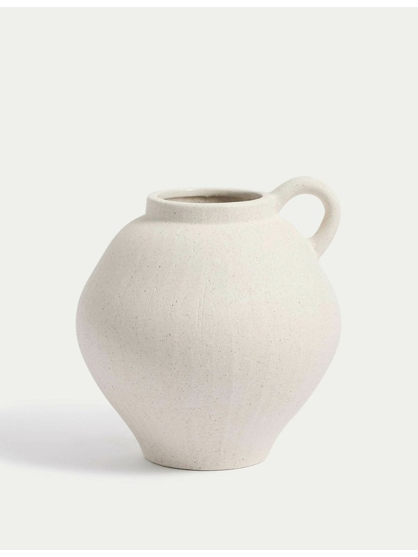 Marks & Spencer Marks & Spencer kis kerámia váza formázott füllel fehér