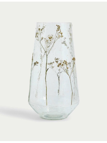 Marks & Spencer Virágmintás üveg váza Marks & Spencer bézs