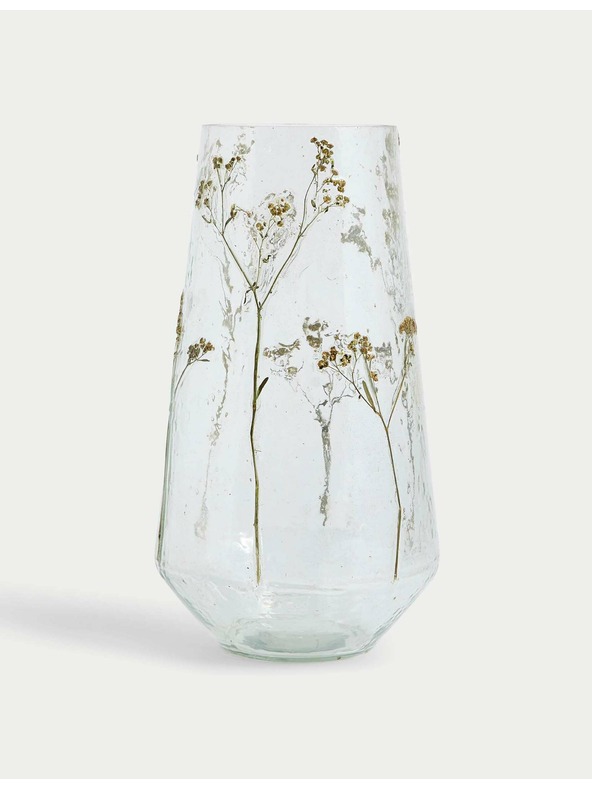 Marks & Spencer Virágmintás üveg váza Marks & Spencer bézs