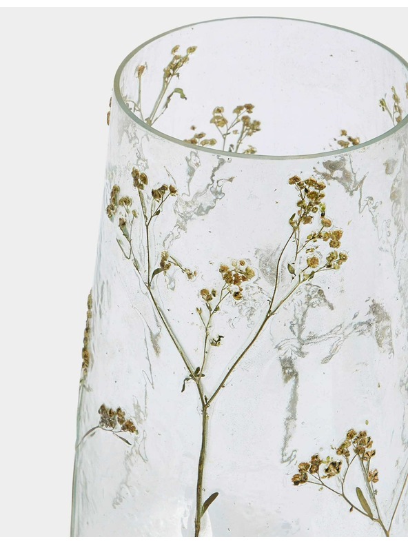 Marks & Spencer Virágmintás üveg váza Marks & Spencer bézs