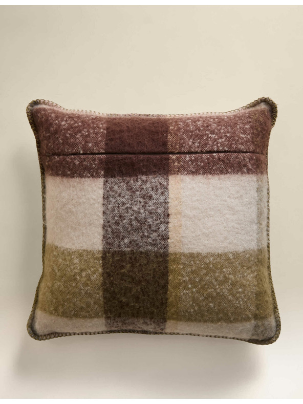 Marks & Spencer Marks & Spencer zöld kockás műmohair díszpárna