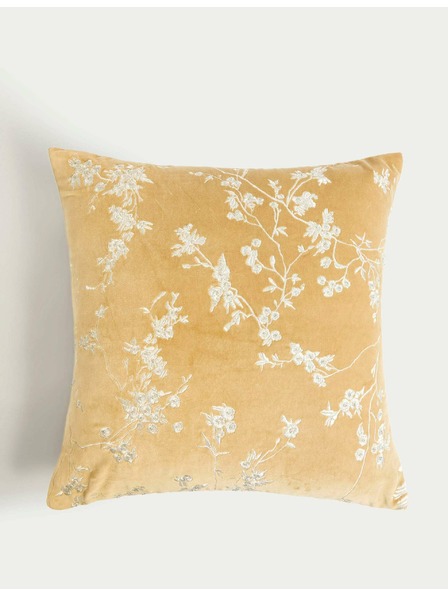 Marks & Spencer Marks & Spencer arany bársony díszpárna hímzött cseresznyevirágokkal