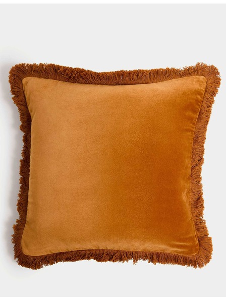 Marks & Spencer Bársony bojtos párna 100% pamutból Marks & Spencer sárga