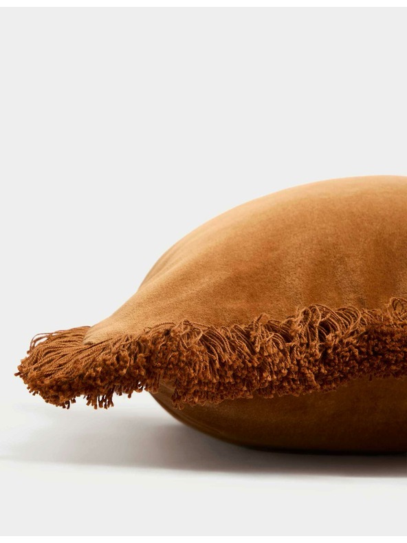 Marks & Spencer Bársony bojtos párna 100% pamutból Marks & Spencer sárga