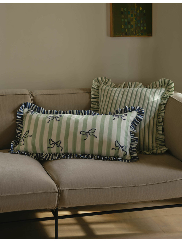 Marks & Spencer Csíkos párnahuzat magas pamuttartalommal Marks & Spencer zöld