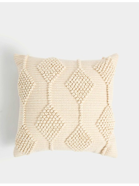 Marks & Spencer 100% pamut párna hímzéssel és geometriai mintával Marks & Spencer krém
