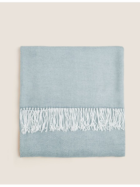 Marks & Spencer Halszálka mintás takaró Marks & Spencer kék