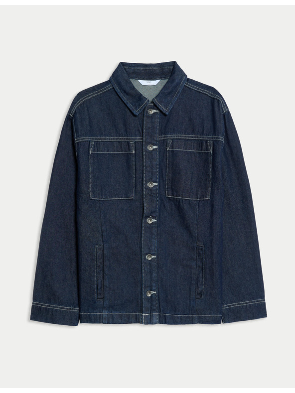 Marks & Spencer Farmer ing, tiszta pamutból (6–16 éves) Marks & Spencer sötétkék