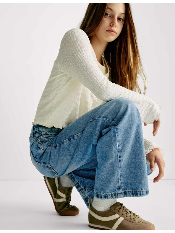 Marks & Spencer Széles szárú farmer (6-16 éves korig) Marks & Spencer tengerészkék