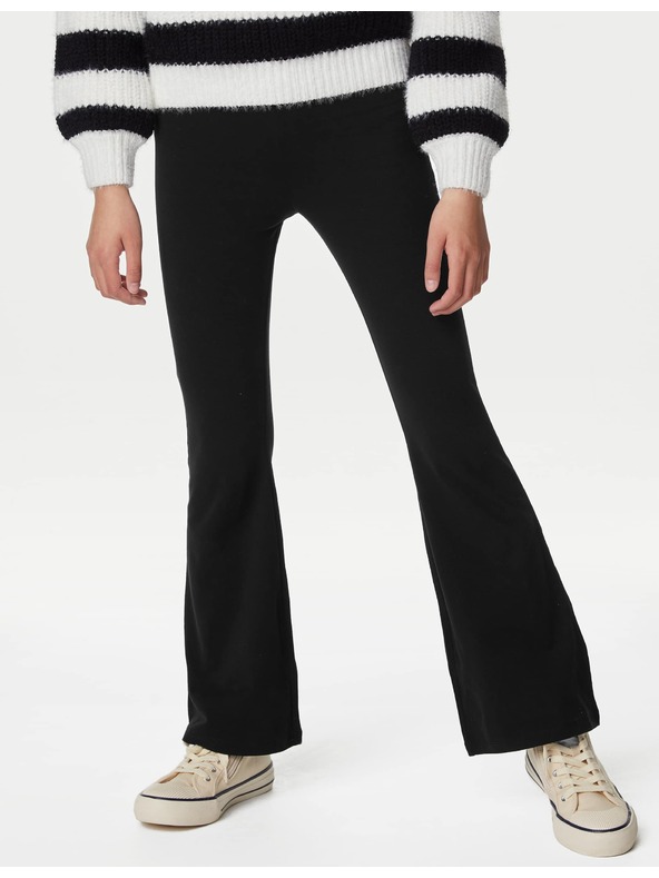 Marks & Spencer Bővülő leggings magas pamuttartalommal (6–16 éves), 2 db Marks & Spencer fekete
