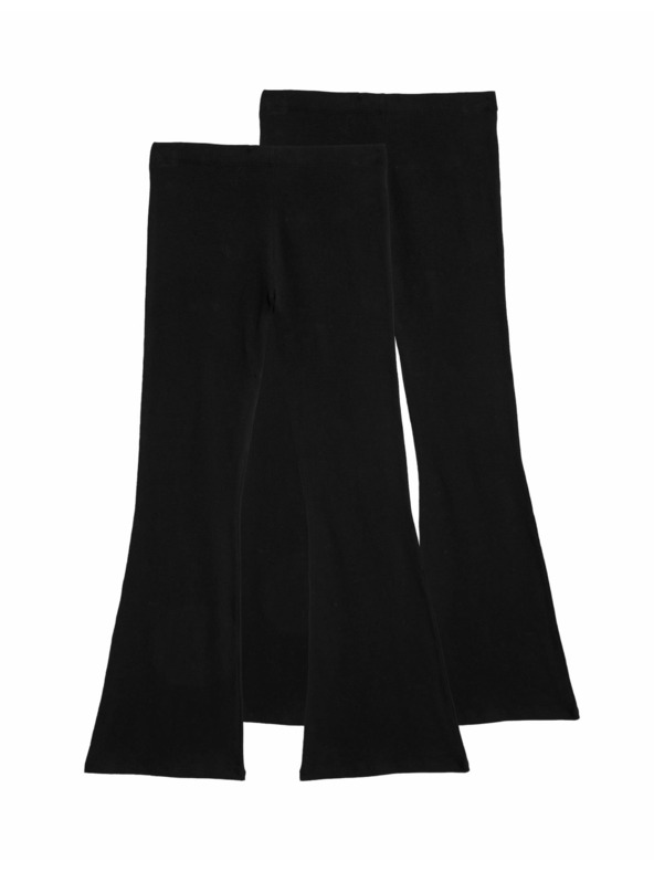 Marks & Spencer Bővülő leggings magas pamuttartalommal (6–16 éves), 2 db Marks & Spencer fekete