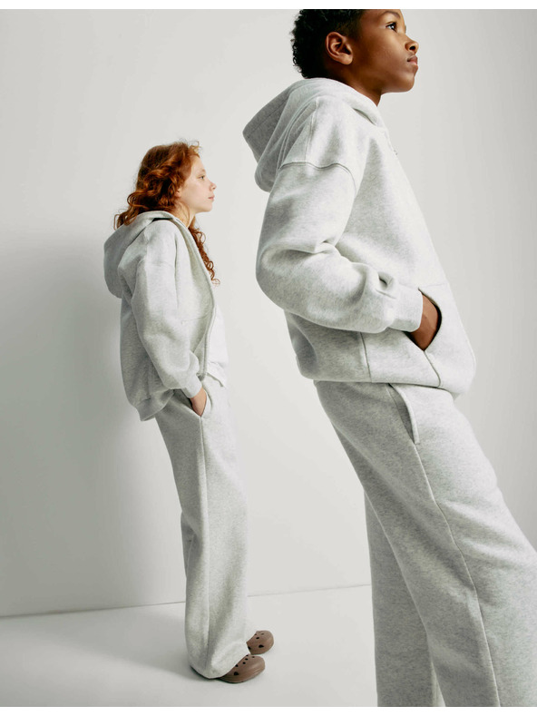 Marks & Spencer Marks & Spencer széles szárú melegítőnadrág magas pamuttartalommal (2-16 éves) szürke