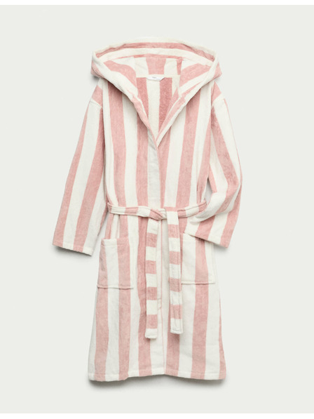 Marks & Spencer Marks & Spencer csíkos kapucnis fürdőköpeny, pamut (9 hó - 10 éves) rózsaszín