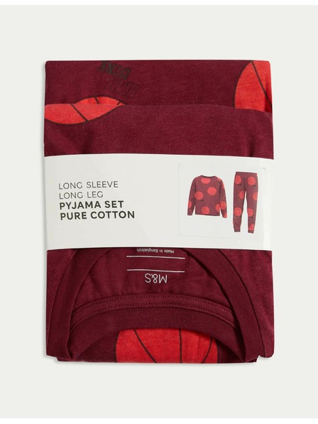 Marks & Spencer Marks & Spencer Basketball pamut pizsama szett (3-16 éves) piros
